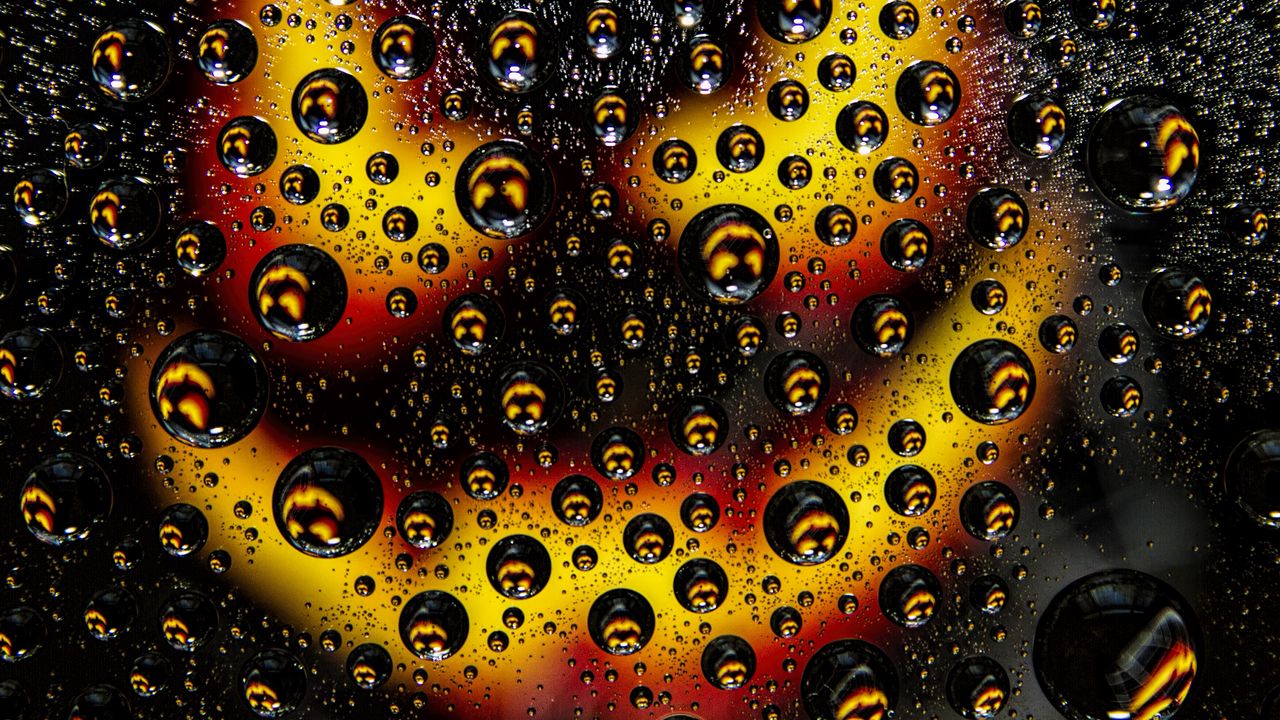 Wallpaper bubbles, drops, macro, surface