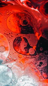 Preview wallpaper bubbles, foam, red, water