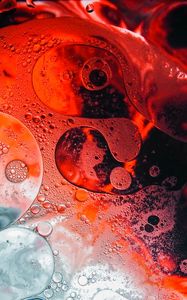 Preview wallpaper bubbles, foam, red, water