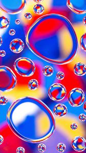 Preview wallpaper bubbles, form, water, multicolored, reflection