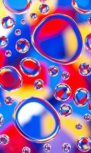 Preview wallpaper bubbles, form, water, multicolored, reflection