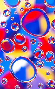 Preview wallpaper bubbles, form, water, multicolored, reflection