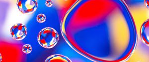 Preview wallpaper bubbles, form, water, multicolored, reflection