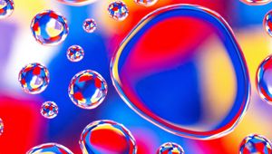 Preview wallpaper bubbles, form, water, multicolored, reflection