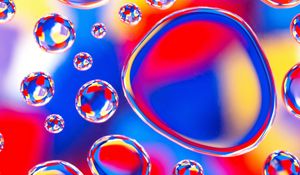 Preview wallpaper bubbles, form, water, multicolored, reflection