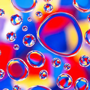 Preview wallpaper bubbles, form, water, multicolored, reflection