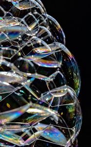 Preview wallpaper bubbles, glare, transparent, macro