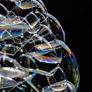 Preview wallpaper bubbles, glare, transparent, macro