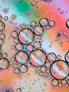 Preview wallpaper bubbles, gradient, colorful, abstraction, water