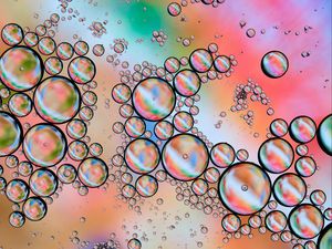 Preview wallpaper bubbles, gradient, colorful, abstraction, water