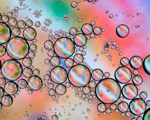 Preview wallpaper bubbles, gradient, colorful, abstraction, water