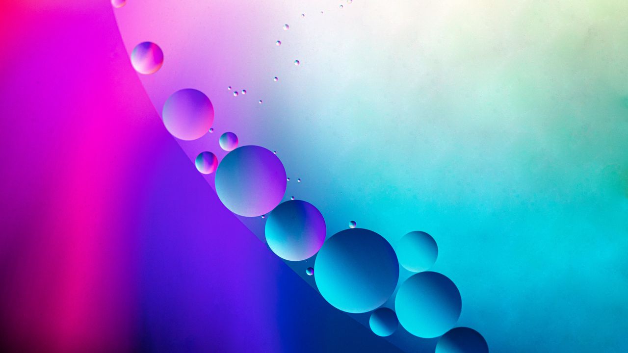 Wallpaper bubbles, gradient, water, diagonal, blue