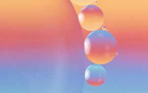 Preview wallpaper bubbles, gradient, water, blue, pink