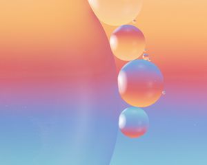 Preview wallpaper bubbles, gradient, water, blue, pink