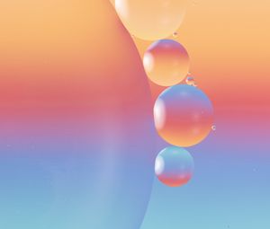 Preview wallpaper bubbles, gradient, water, blue, pink