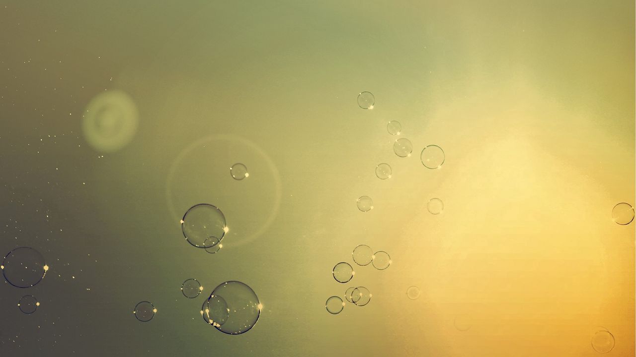 Wallpaper bubbles, light, sky, flight