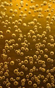 Preview wallpaper bubbles, liquid, abstraction, yellow