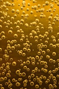 Preview wallpaper bubbles, liquid, abstraction, yellow