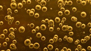 Preview wallpaper bubbles, liquid, abstraction, yellow