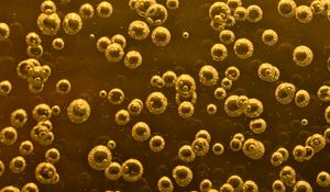 Preview wallpaper bubbles, liquid, abstraction, yellow