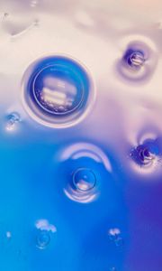 Preview wallpaper bubbles, liquid, circles, macro, blue