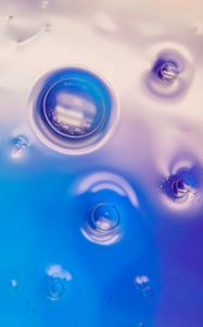 Preview wallpaper bubbles, liquid, circles, macro, blue