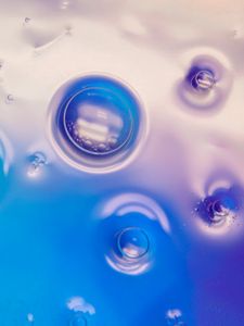 Preview wallpaper bubbles, liquid, circles, macro, blue