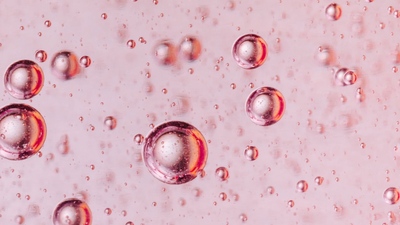 Wallpaper bubbles, liquid, macro, pink