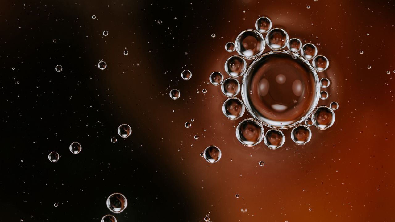 Wallpaper bubbles, liquid, macro, closeup
