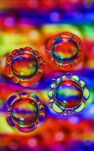 Preview wallpaper bubbles, liquid, macro, colorful, transparent