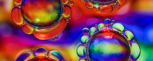 Preview wallpaper bubbles, liquid, macro, colorful, transparent