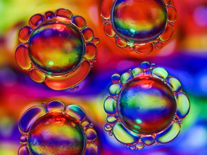 Preview wallpaper bubbles, liquid, macro, colorful, transparent