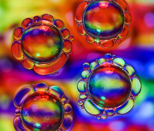 Preview wallpaper bubbles, liquid, macro, colorful, transparent