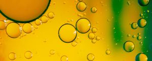 Preview wallpaper bubbles, liquid, macro, yellow, green