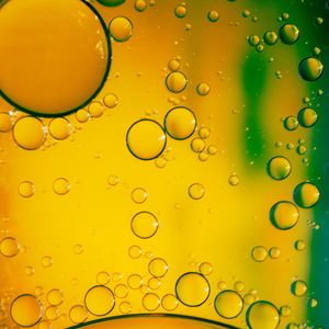 Preview wallpaper bubbles, liquid, macro, yellow, green