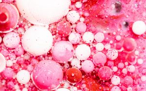Preview wallpaper bubbles, liquid, macro, pink, abstraction