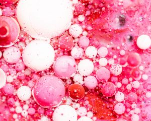 Preview wallpaper bubbles, liquid, macro, pink, abstraction