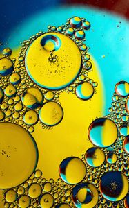 Preview wallpaper bubbles, liquid, oil, transparent, macro