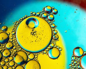 Preview wallpaper bubbles, liquid, oil, transparent, macro