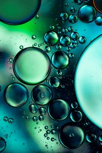 Preview wallpaper bubbles, liquid, oil, circles, macro