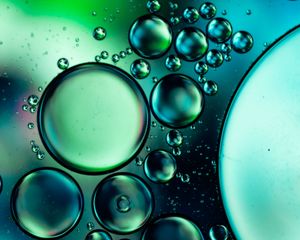 Preview wallpaper bubbles, liquid, oil, circles, macro