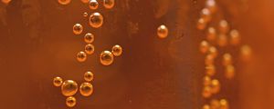 Preview wallpaper bubbles, liquid, orange, transparent