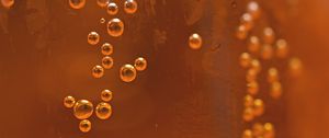 Preview wallpaper bubbles, liquid, orange, transparent