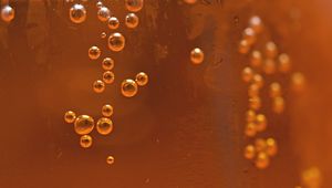 Preview wallpaper bubbles, liquid, orange, transparent