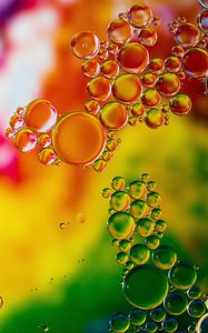 Preview wallpaper bubbles, liquid, transparent, colorful, macro