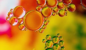 Preview wallpaper bubbles, liquid, transparent, colorful, macro