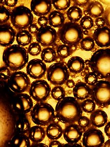 Preview wallpaper bubbles, macro, liquid, texture, brown