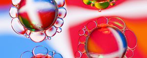 Preview wallpaper bubbles, macro, liquid, transparent, colorful