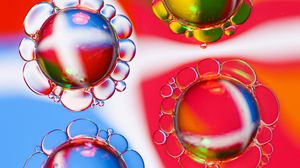 Preview wallpaper bubbles, macro, liquid, transparent, colorful
