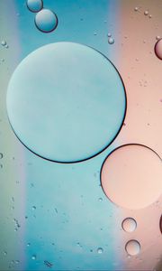 Preview wallpaper bubbles, oil, liquid, macro, blue, pink